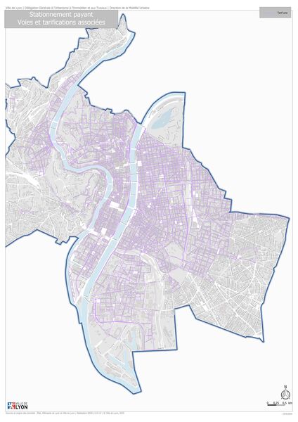 Voici le plan de stationnement en voirie à Lyon